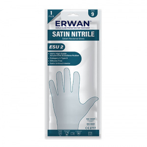 ERWAN™ Solvent Resistance Gloves Satin Nitrile Gloves, Blue, ESU2